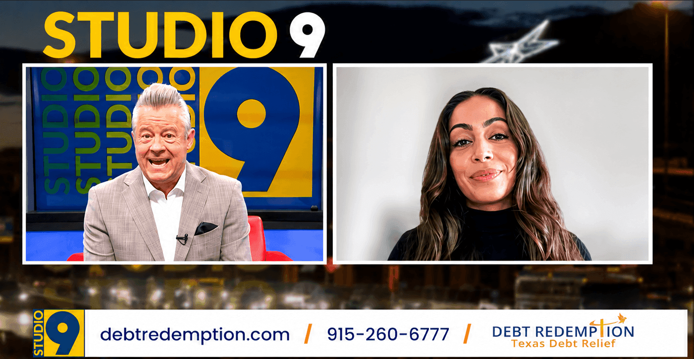 Debt Redemption featured on Studio 9 — Texas debt relief and credit card debt settlement expert interviewed on local TV"